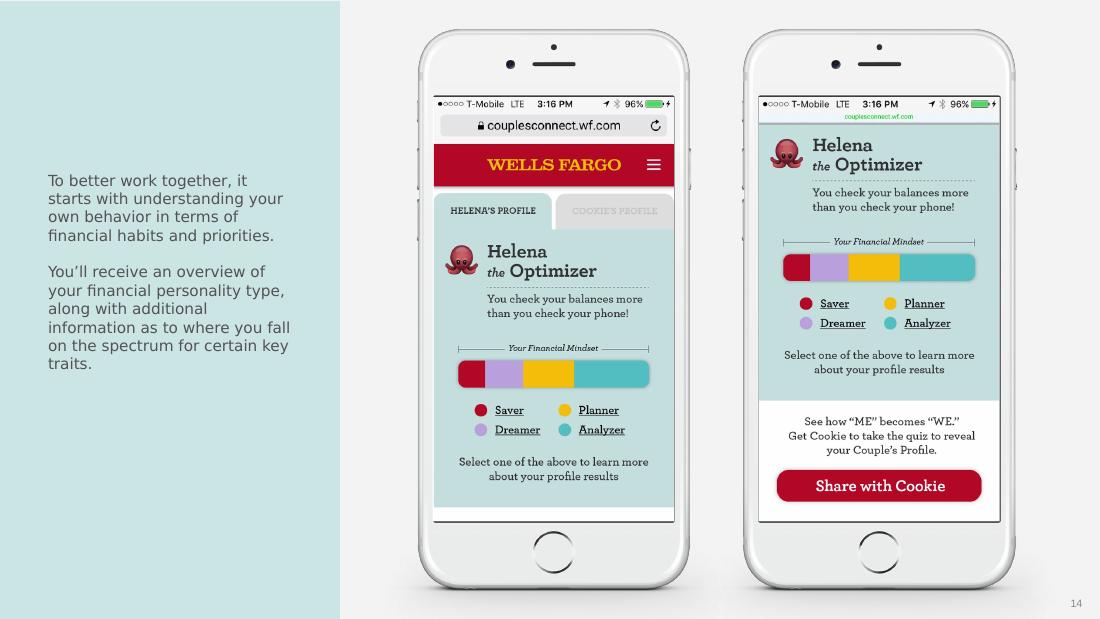 Individual profile — your financial personality across Saver, Dreamer, Planner, Analyzer.